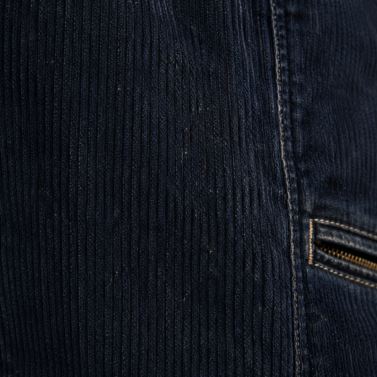 Dark Navy Zip Jacket with Washed Contrast Details