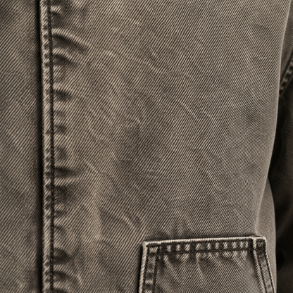 Washed Taupe Workwear Jacket with Oversized Front Pockets