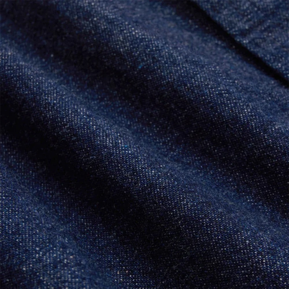 Dark Indigo Denim Shirt with Button-Down Collar